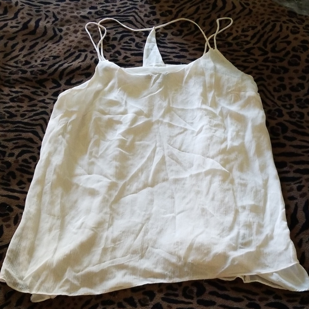 Cream T-Back Camisole/Tank